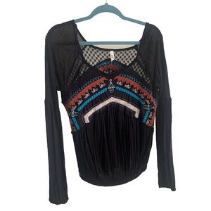 Free People embroidered peasant blouse